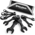 Flex-head Ratcheting Wrench Set, SAE, 8-piece