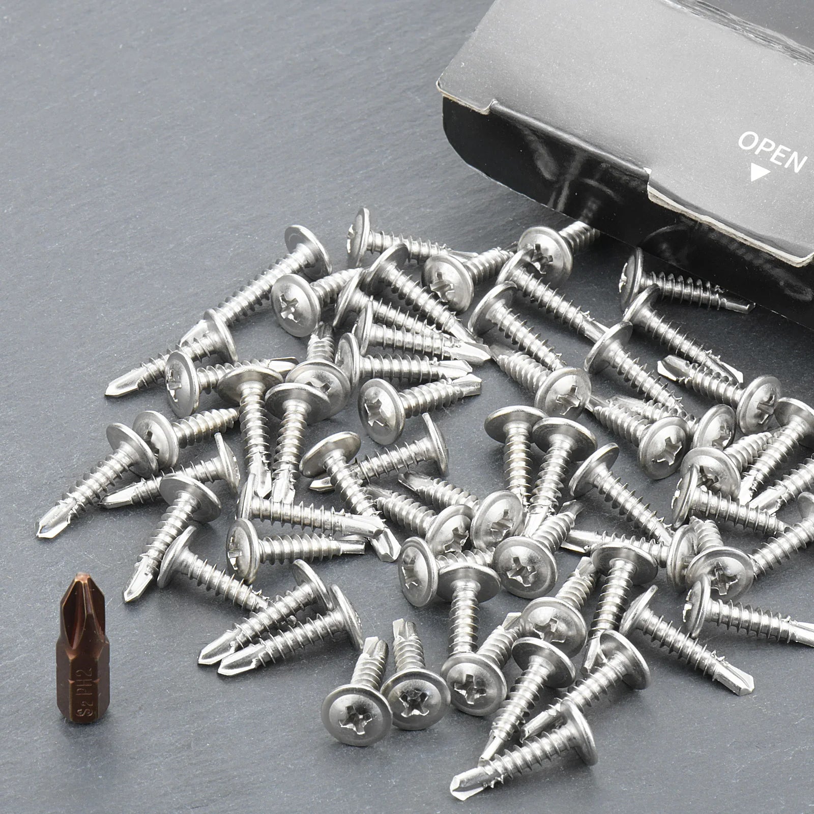 #8 Self Drilling Sheet Metal Screws, 410 Stainless Steel Self Tapping Screws, Phillips Truss Head Lath Screws