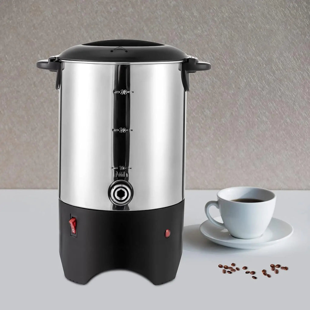 NEWEST 5.2L/1.4Gal 30 Cups Commercial Coffee Urn, 1000W Stainless Steel Commercial Coffee Maker Hot Beverage Dispenser with Percolator & Faucet for Home Party Office Wedding