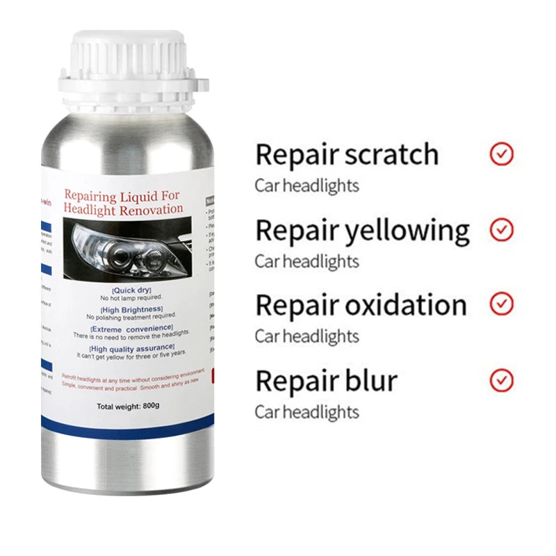JOIGVFN 800ML Car Headlight Repair Fluid Headlight Polishing Restoration Polishing The Headlights