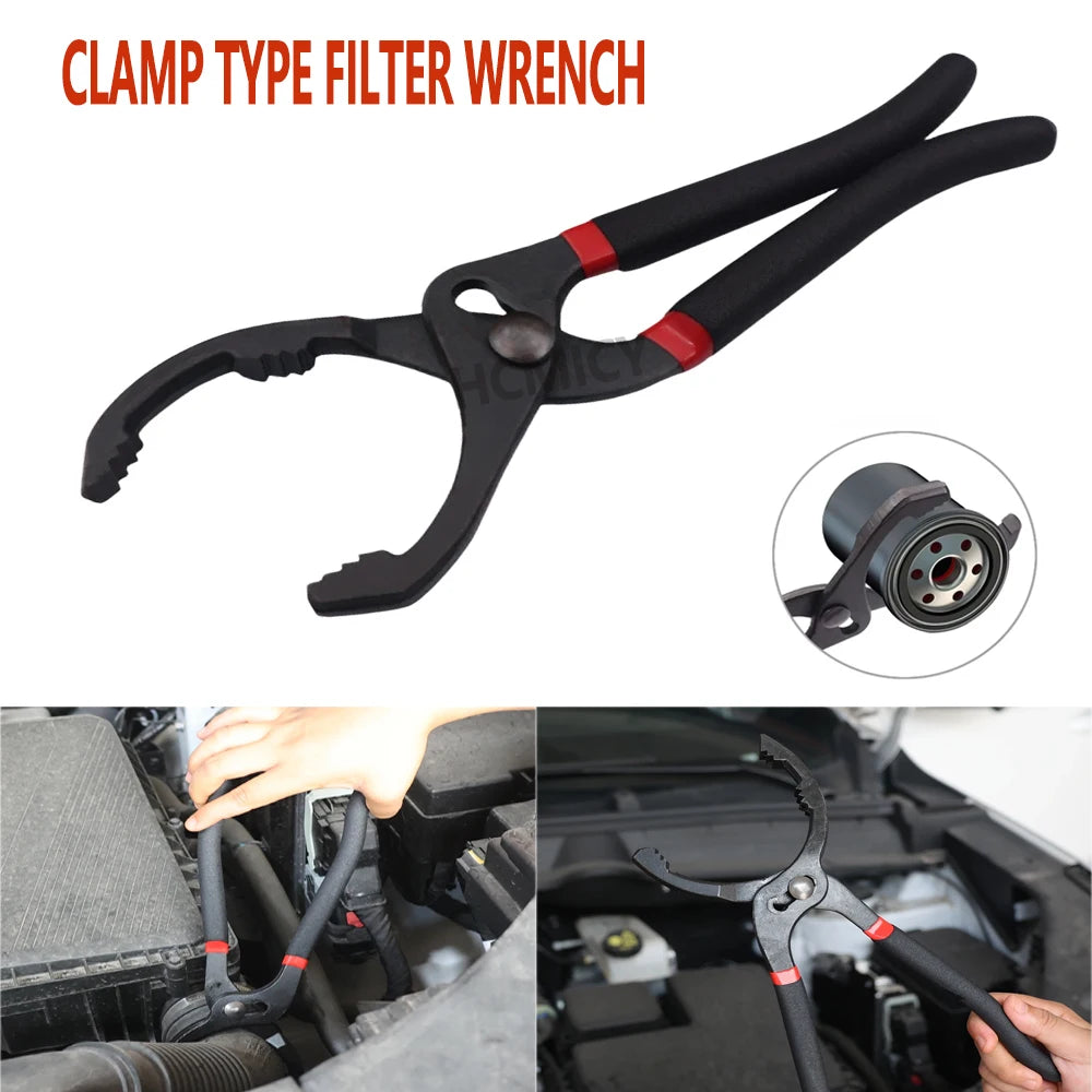 Car Oil Filter Pliers, Adjustable Clamp to Remove Oil Filter, Element Wrench for Car Repair