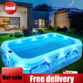 2026 Upgrade Inflatable Pools with Lights, Inflatable Swimming Pools for Adults, Blow Up Pool Solar, Large Pool, Durable Thicken