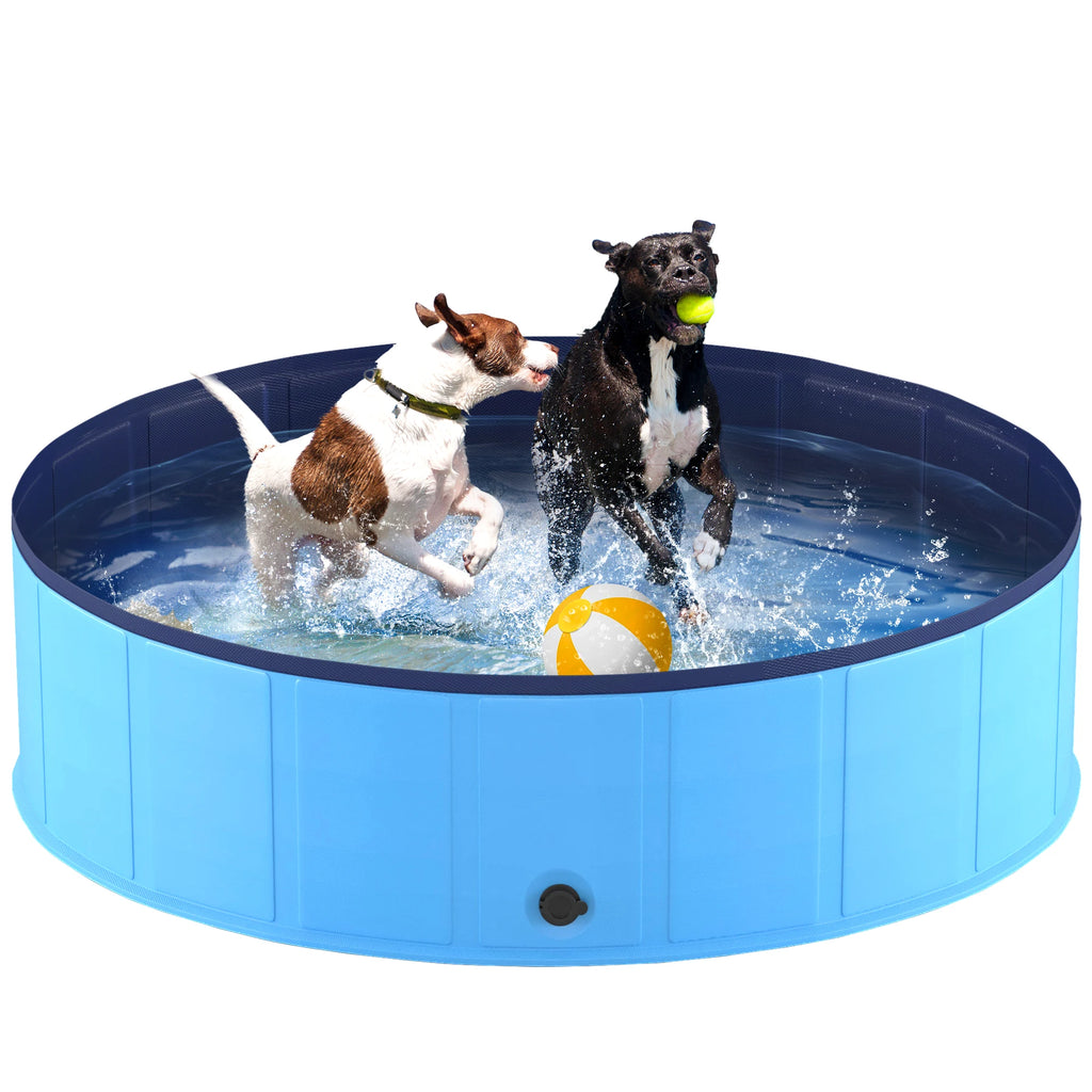 Portable Dog Pool, Foldable Pet Swimming Pool, Anti-Slip Collapsible Pet Pool, Hard Plastic Pool for Pets.