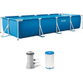 Intex 14ft x 9ft Above Ground Swimming Pool with Steel Frame and 530 GPH Cartridge Filter Pump