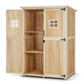 Large Wooden Outdoor Storage Cabinet 2 Shelves Lockable Garden Tool Shed Patio Yard Lawn 1911 Beige,Customized