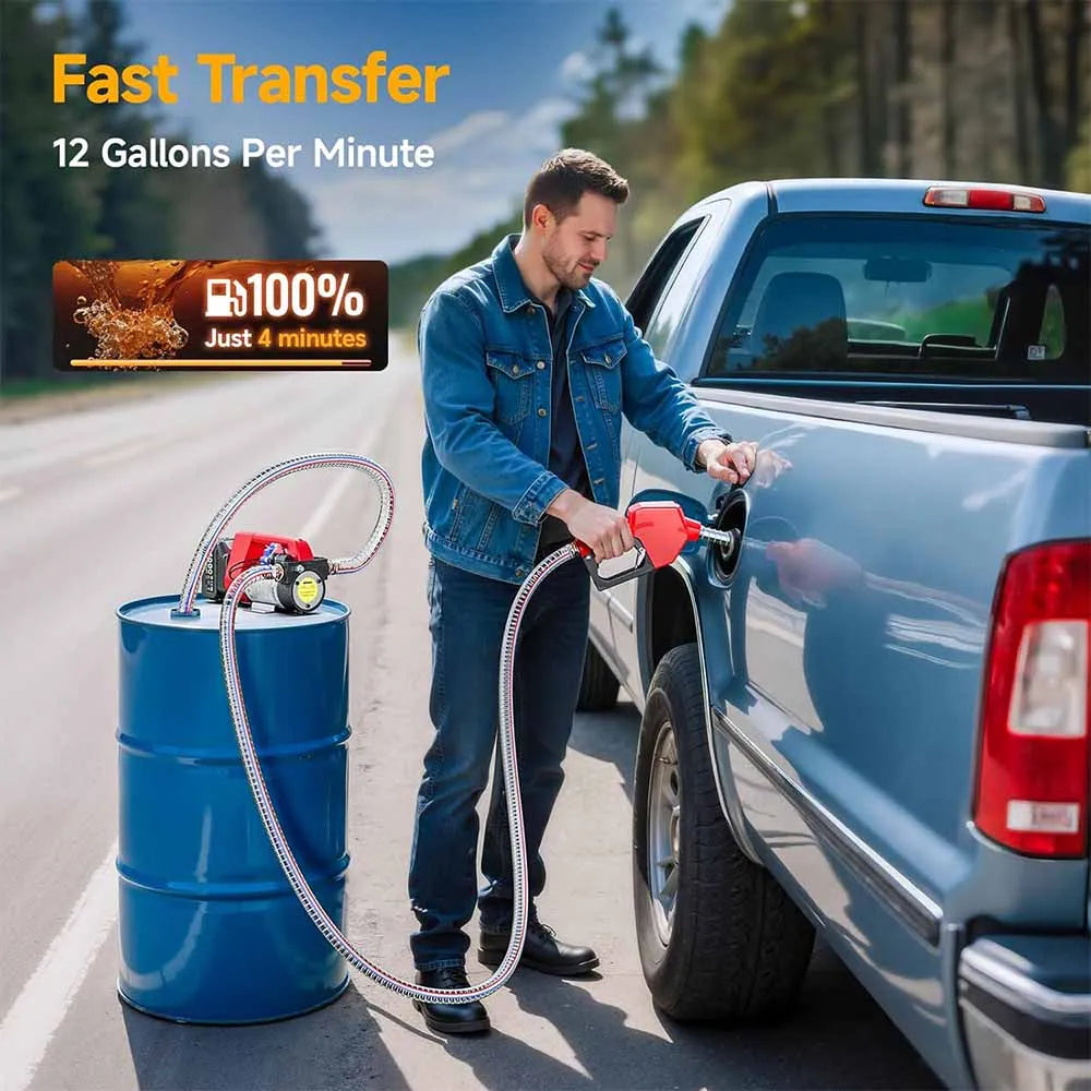 TaskStar 21V Electric Fuel Pump For Diesel Trucks Tractors Diesel Transfer Pump 45 L/min For Makita 18V Battery Pin