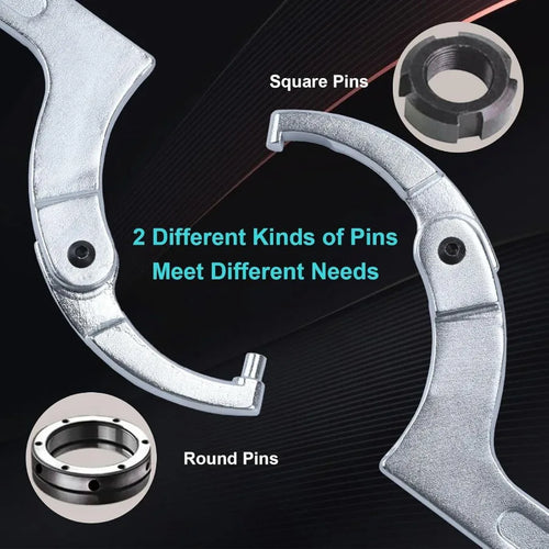1 Set 4Pcs Adjustable Pin Spanner Wrench Tool Set 3/4" To 6-7/10", 4Pc C Pin Spanner Hook Wrench for Pipes Heating Vehicles Mechanical Equipment