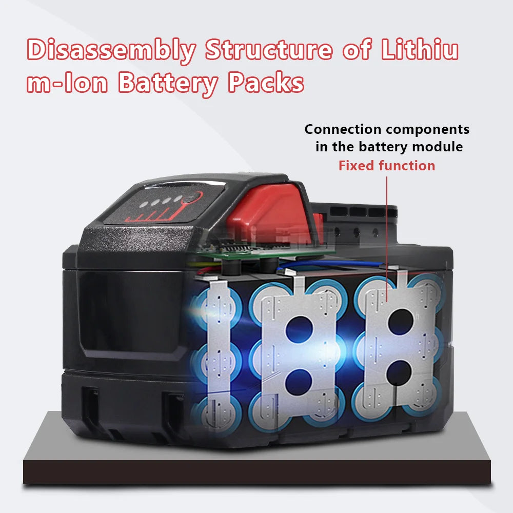 12Ah Replacement Battery Compatible with Milwaukee M18 18V, Lithium Ion Rechargeable Battery, High Capacity Battery Pack