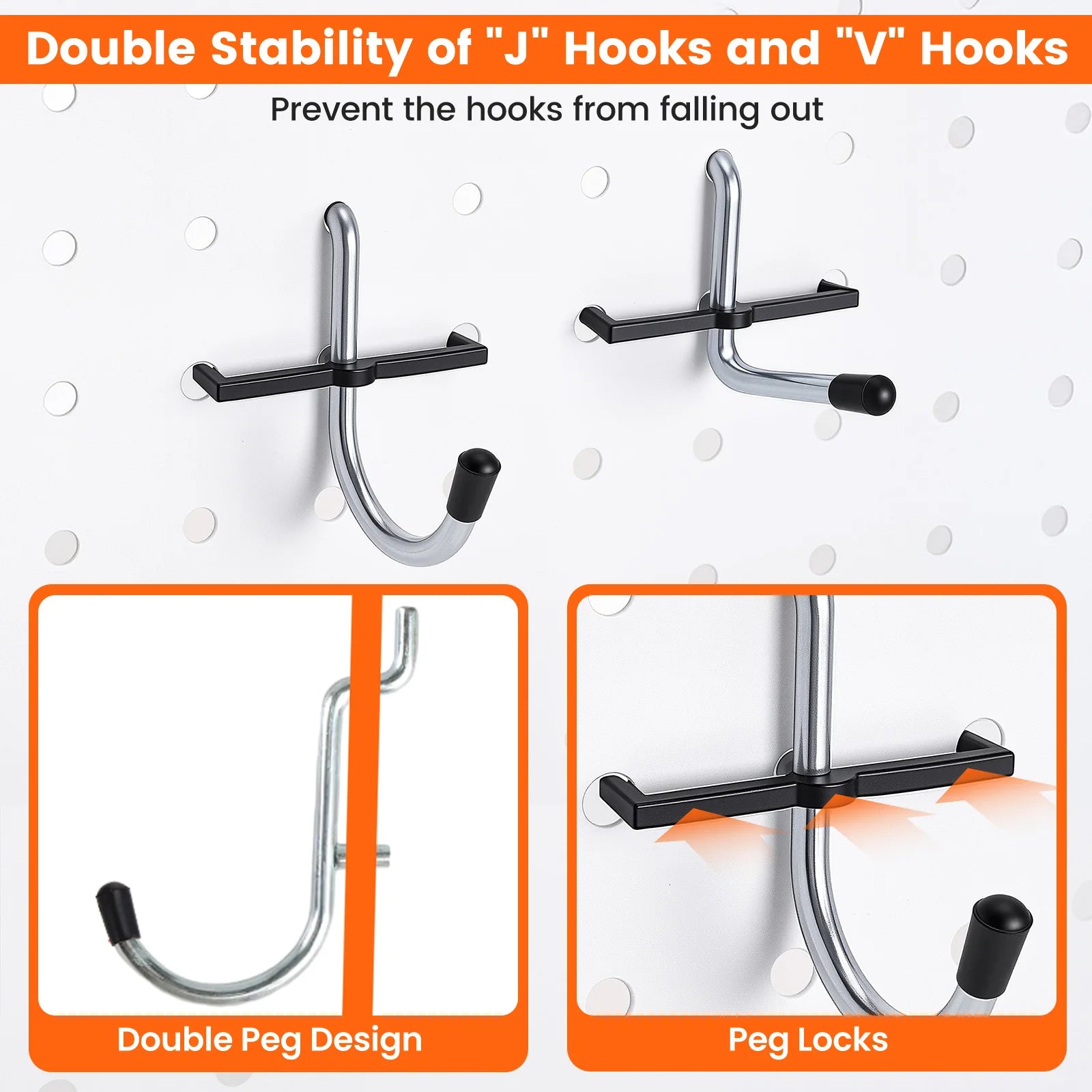155pcs/set Pegboard Hooks Wall Hanging Kit, Tool Peg Board, Accessories Organizer Kit with Various Hook/Bins/Baskets. By ENJOYWOOD