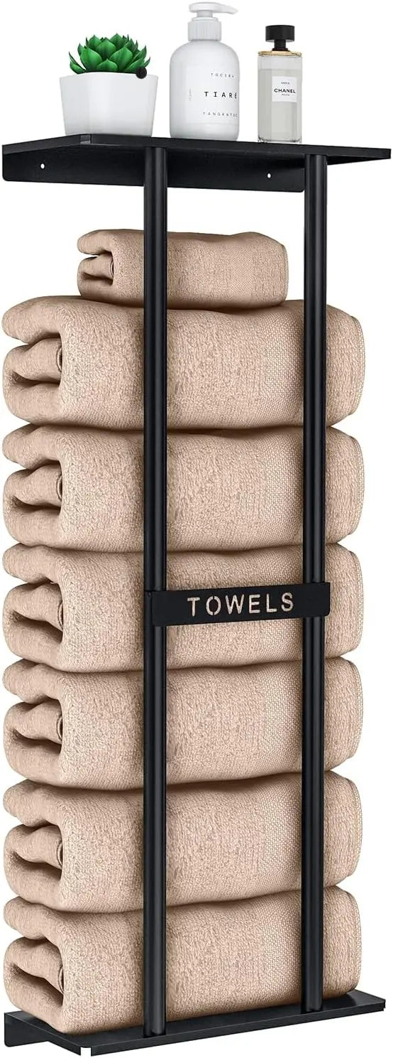Towel Racks for Bathroom, Bathroom Towel Storage Wall Mounted 30 inch with Shelf Can Holds 6 Large Towels, Wall Towel Rack