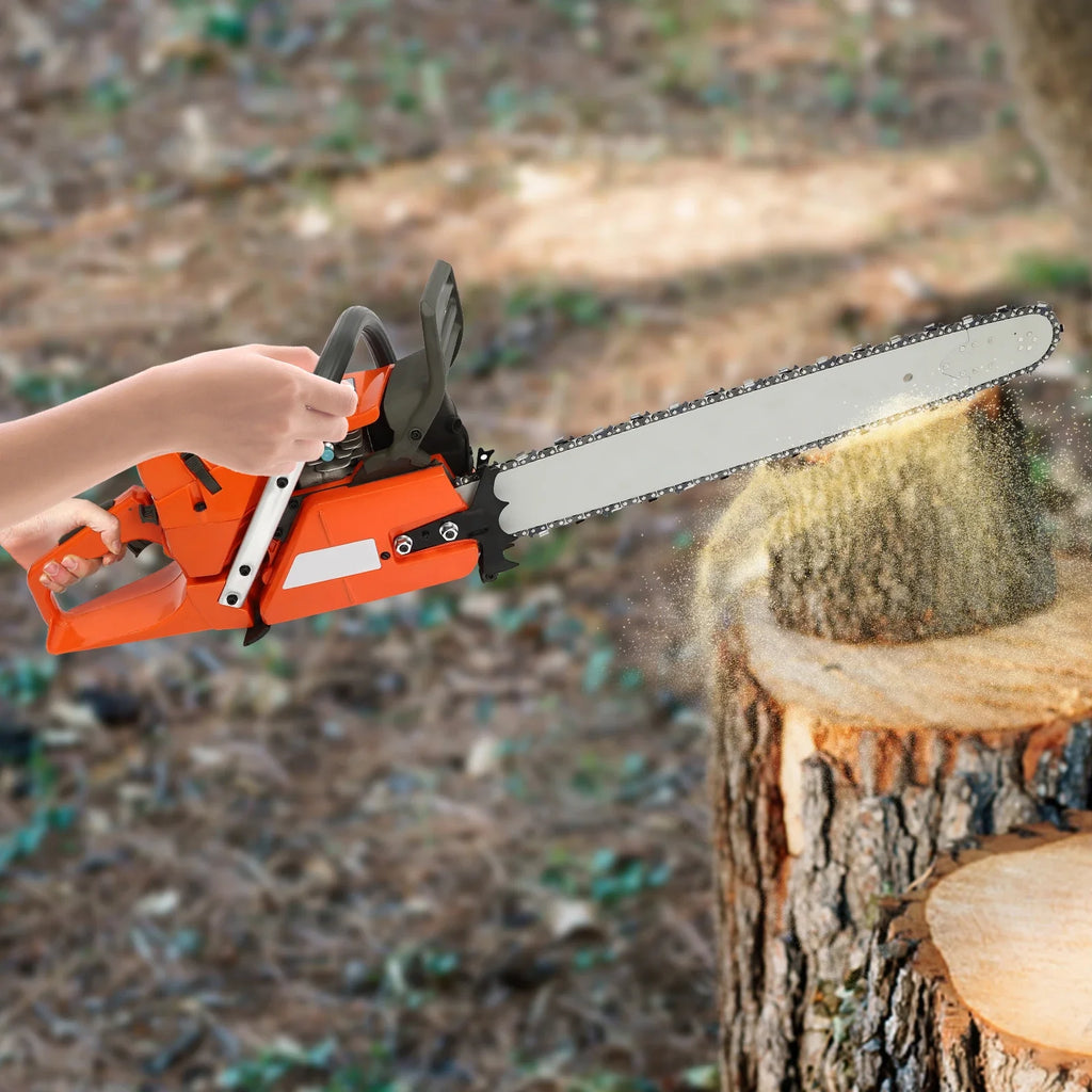 Chainsaw, 24-inch Guide Bar, 2-Cycle, 72cc, Gas Power, 3.9KW
