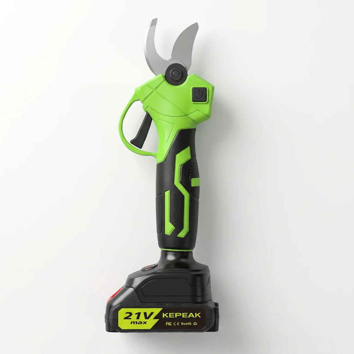Kepeak Green Cordless Electric Pruner Tree Branch Cutter SK5 Sharp Blade 1.18 Inch Cut 10 Cells Two Batteries One Charger 13000mAh Rechargeable Battery 60 Min Fast Charging Lightweight Ergonomic For Orchard Garden Farm Prunin