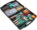 273-Piece Leather Crafting Kit, Leather Working Kit With Toolbox, Cutting Mat, Stamps, and Rivets for DIY Projects
