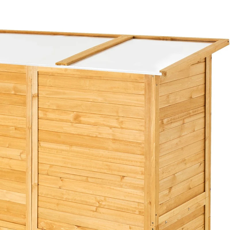 55x67.5 Inch Outdoor Wooden Garden Shed with Metal Roof Waterproof Storage for Tools