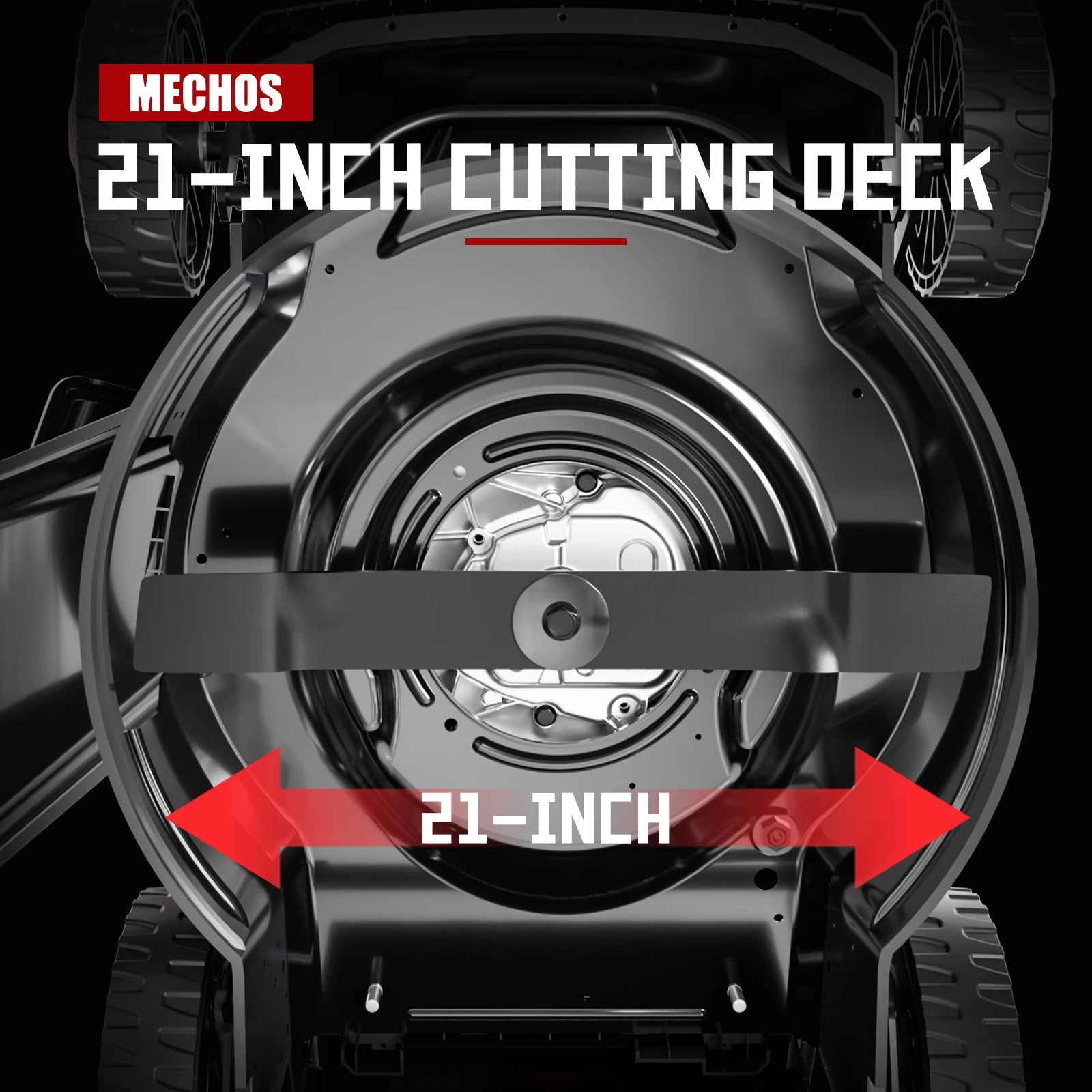 Mechos Gas Powered Push Lawnmower, Self-Propelled Gas Lawnmower, 21-Inch Cutting Deck, 201cc 4-Cycle Engine, 8 Levels Adjustable Cutting Height, 3-in-1 Functions (Bagging, Mulching and Side Discharge)