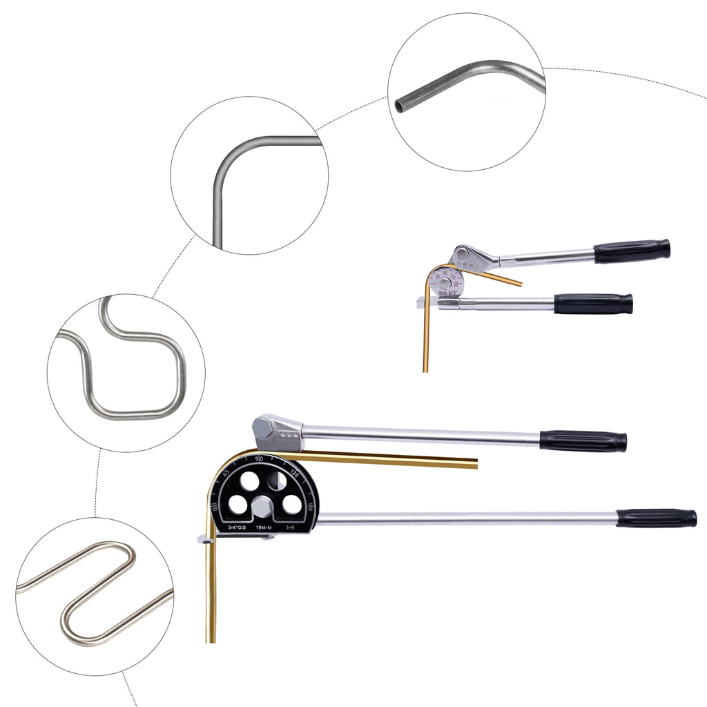 Siver 3/4'' Manual Tube Pipe Bender 180° Plumbing Tools For Steel Copper And Aluminum Used In Many Fields