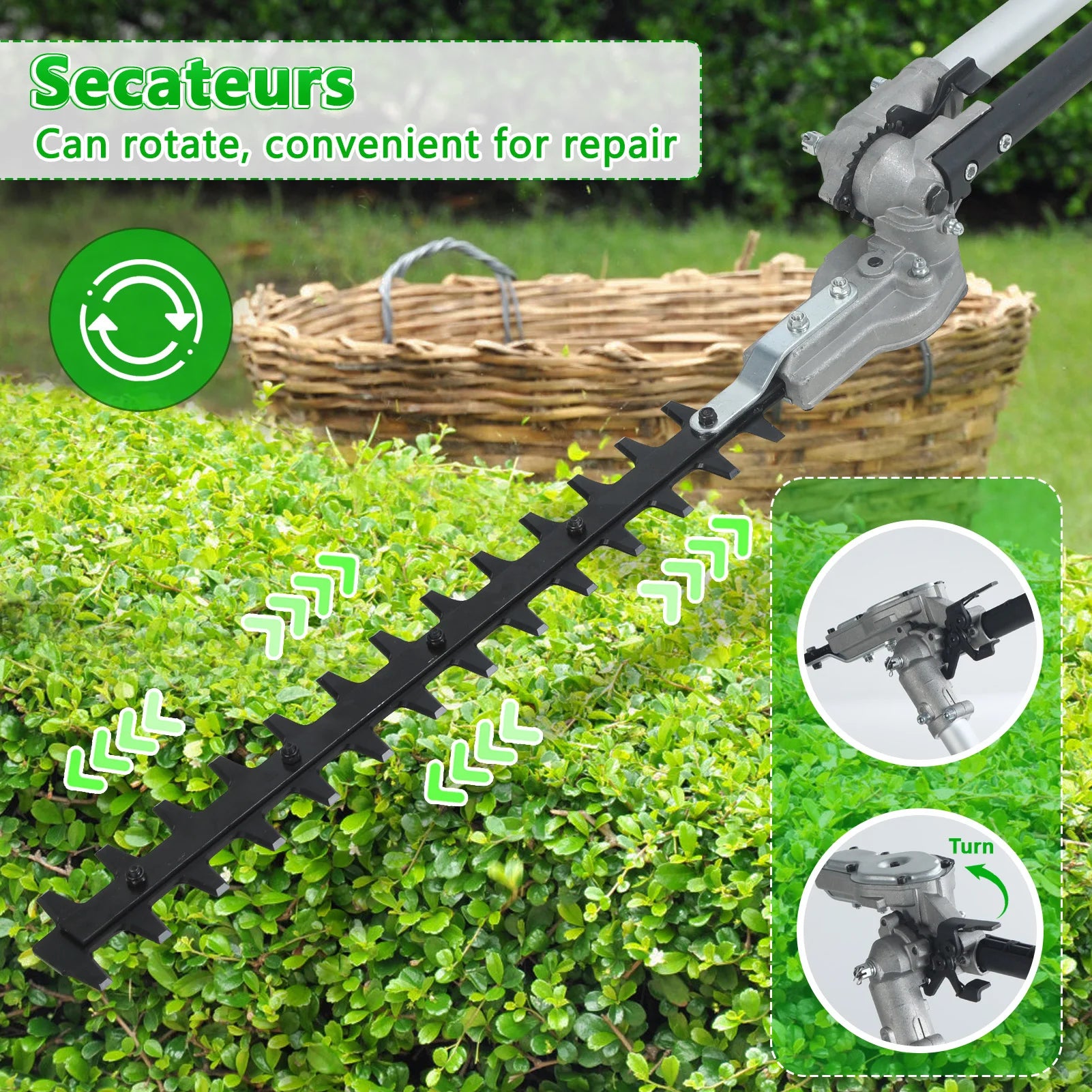 8 in 1 Weed Wacker, Trimmer, Edger, Chainsaw, Gas Powered, 52CC 2-Cycle