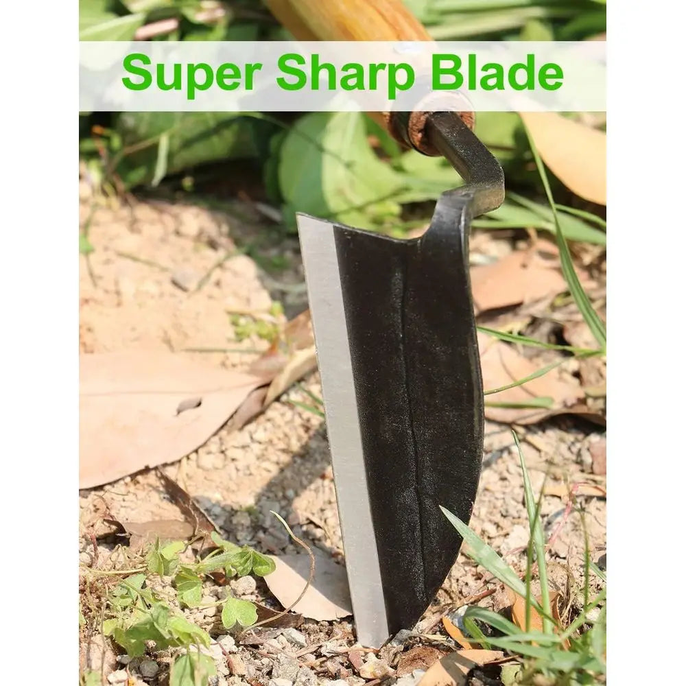 Weeding Sickle Hoe, Gardening Tool, Weed Remover, Hand Weed Cutter, Scythe with High Carbon Steel Blade for Cutting Grass, Soil