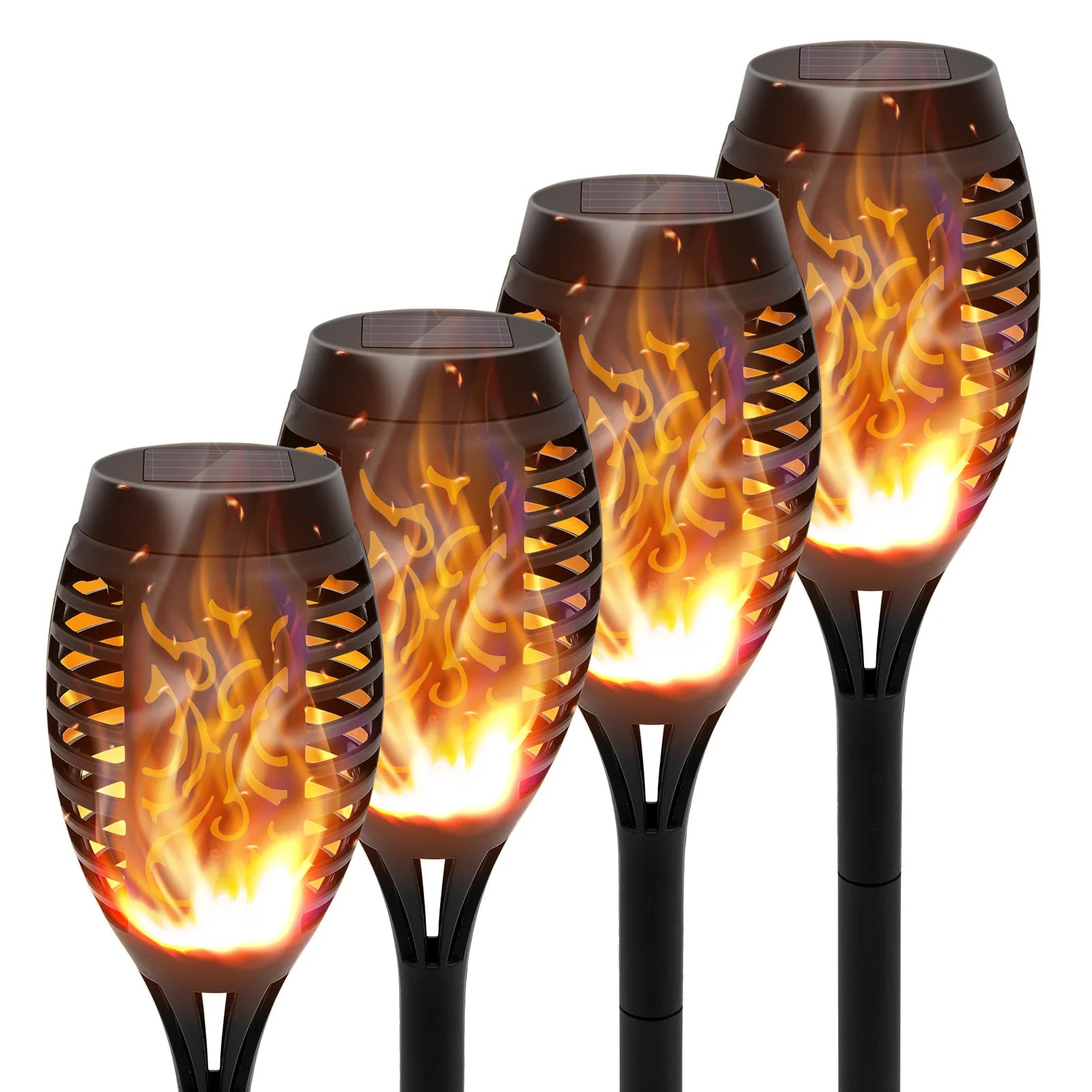 Solar Lights Outdoor LED 4/6/8/12Pcs Solar Torch Lights with Flickering Flame Waterproof Garden Decoration Lawn Path Yard Patio