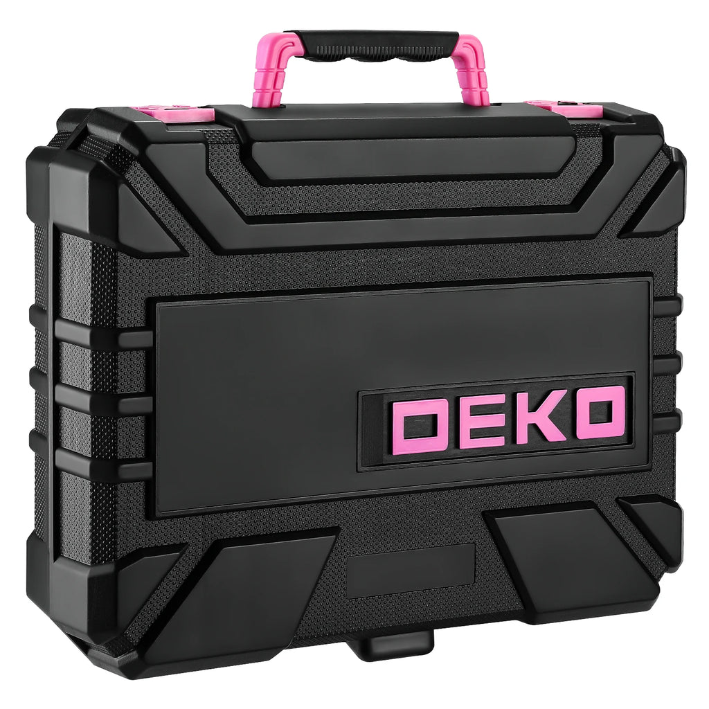 DEKO 126Pcs Power Tool Combo Kits with 8V Cordless Drill,10MM 3/8'' Keyless Chuck,Professional Home Household DIY Hand Tool Kits