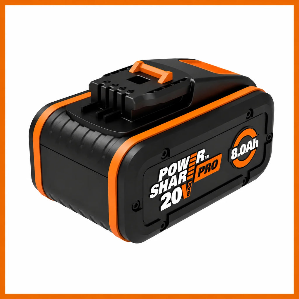 100% Original Worx 20V 8.0Ah Lithium Battery, Rechargeable WA3553 WA3551 WA3553.1 WA3570 for All WORX Electric and Garden Tools