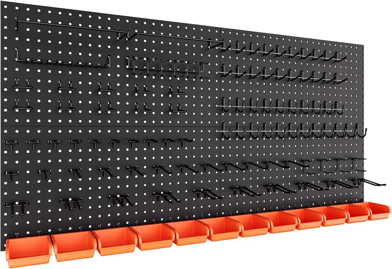 48" x 24" Metal Pegboard Kit, 156 Accessories, 4 Panels for Garage Tool Storage
