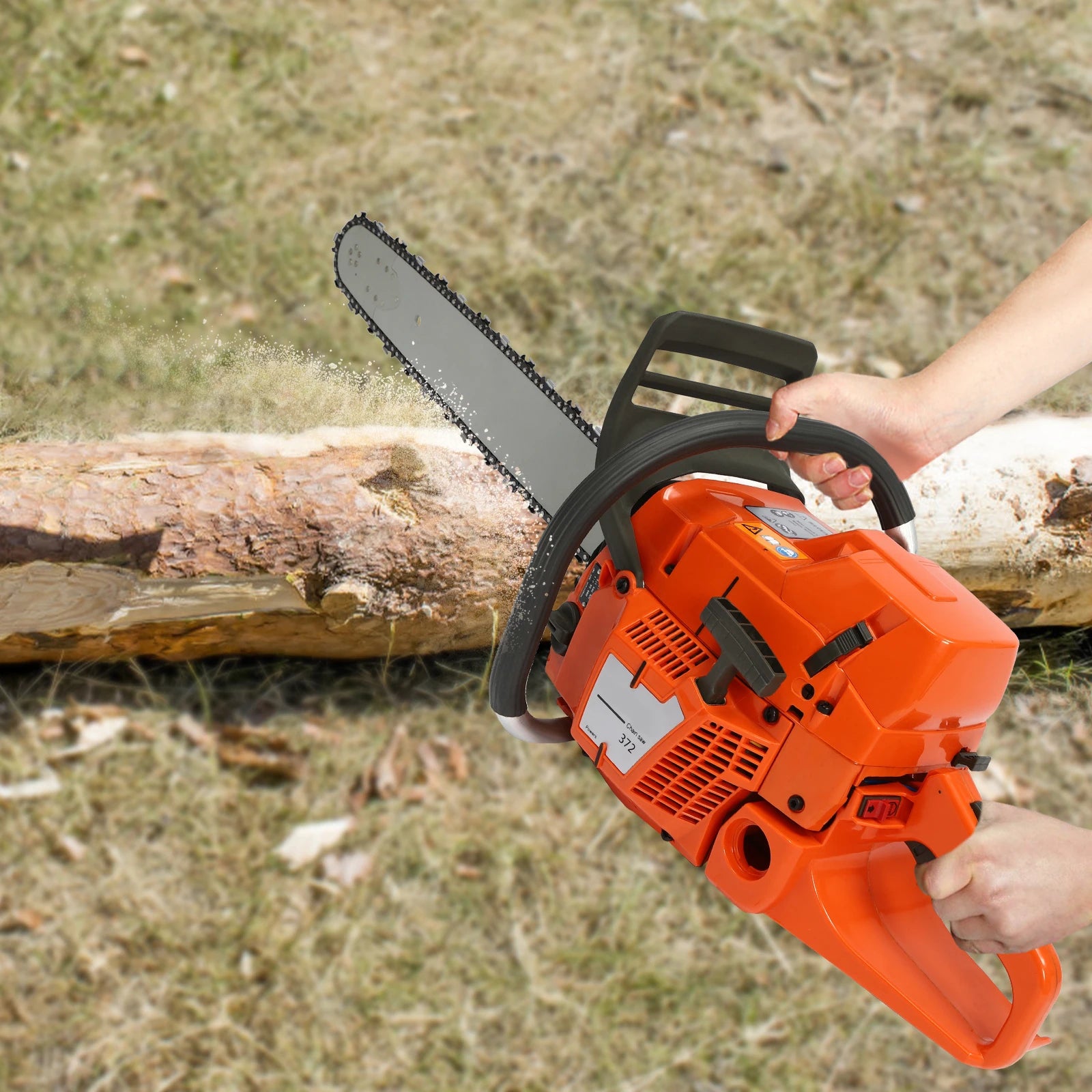 Chainsaw, 24-inch Guide Bar, 2-Cycle, 72cc, Gas Power, 3.9KW