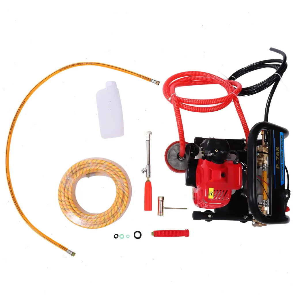 Bymaocar High Pressure Sprayer, Portable Sprayers, Two-Stroke Engine, Garden Agricultural Spraying, Car Washing, Orchard, Adjustable Nozzle, Powerful Durable Performance, Easy Start Machine, Handheld