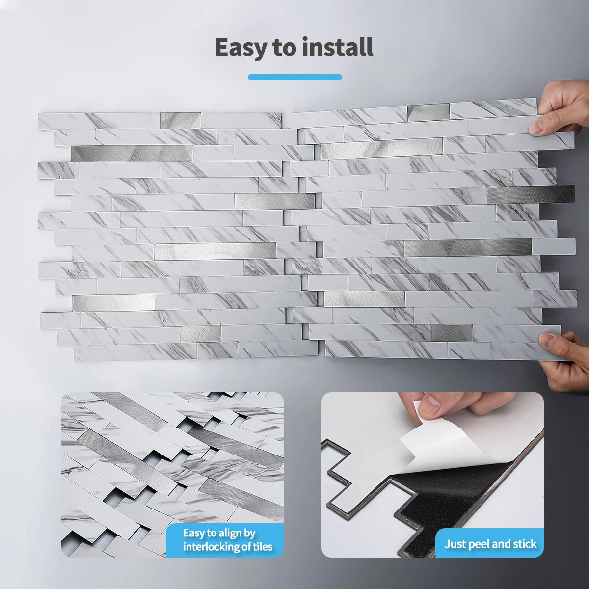 Peel And Stick Backsplash, 10 Pack