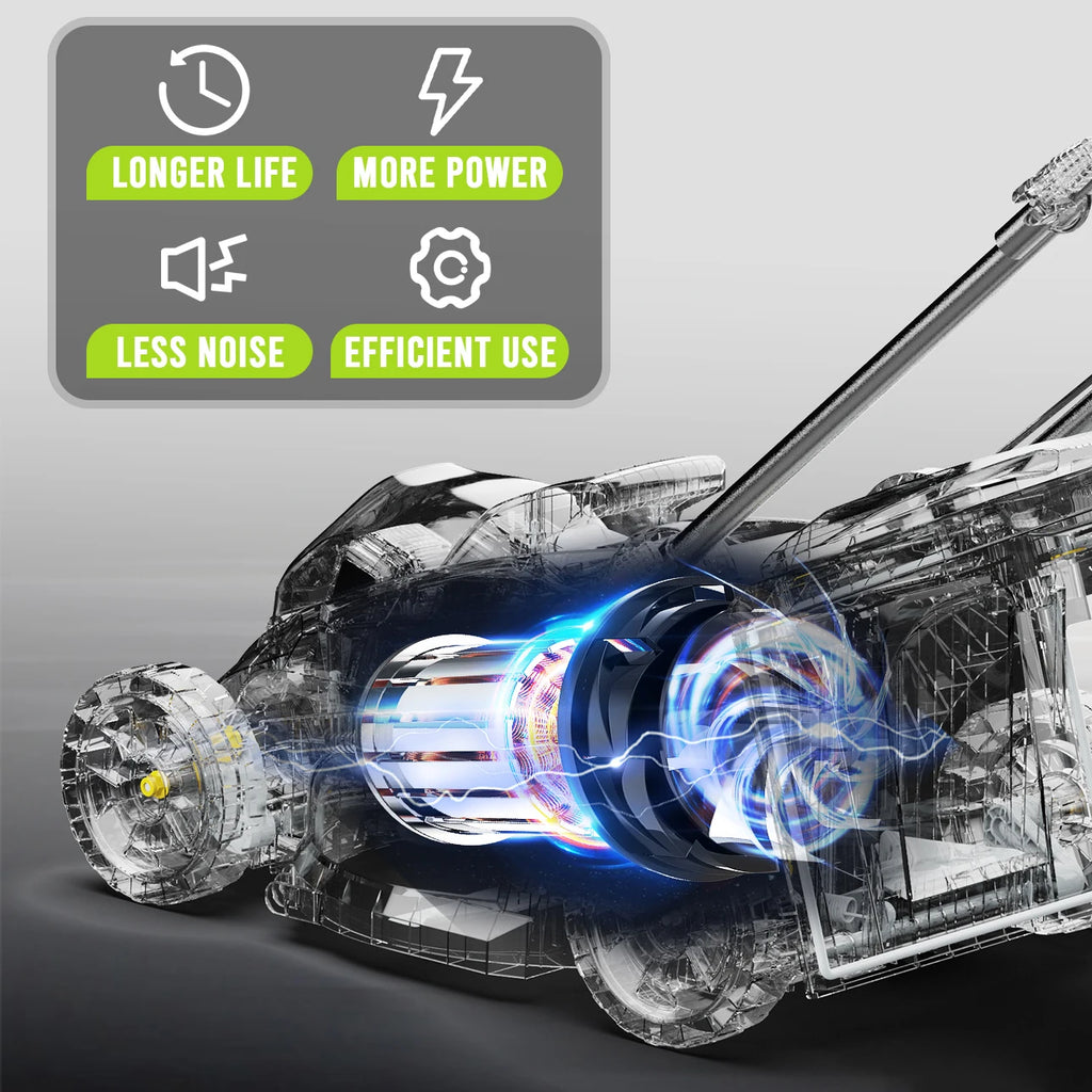 13" Electric Lawn Mower, Lightweight, Cordless, Brushless. 21V 4.0Ah Battery and Charger