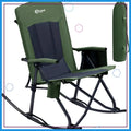 Portal Oversized Folding Rocking Camping Chair Portable Outdoor Rocker with High Back Hard Armrests Carry Bag Supports 400 lbs