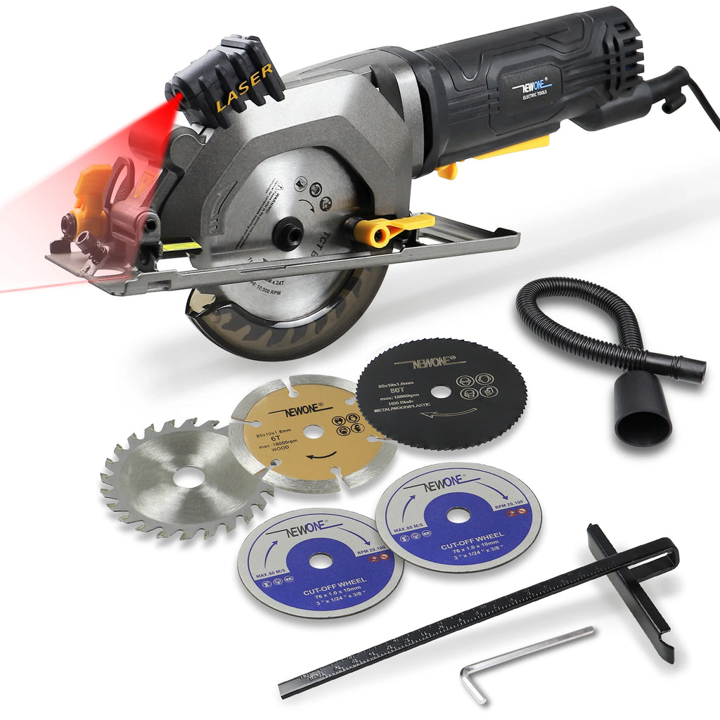 NEWONE Electric Mini Circular Saw With Laser, Multifunctional Electric Saw, DIY Power Tool