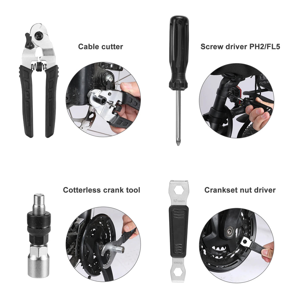 SwissTech 30 Piece Bike Repair Tool Kit, Bicycle Maintenance Tool Set w/Storage Case, Bike Accessories for Mountain/Road Bikes