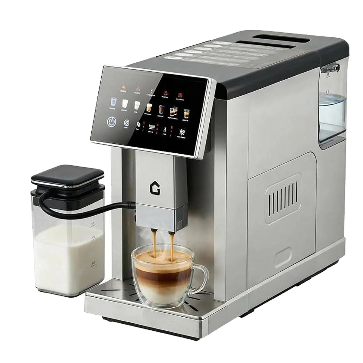 Super Automatic Espresso Machine with Built-in Grinder & Milk Frother Self-Cleaning for Latte, Cappuccino, Americano