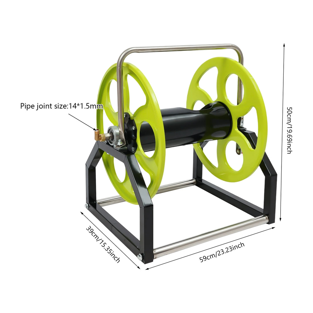 Garden Hose Reel, Heavy Duty Wall Mounted Water Hose Reel,Hose Reels for Hold Up To 328.1 Feet of Standard 0.55-inch Garden Hose