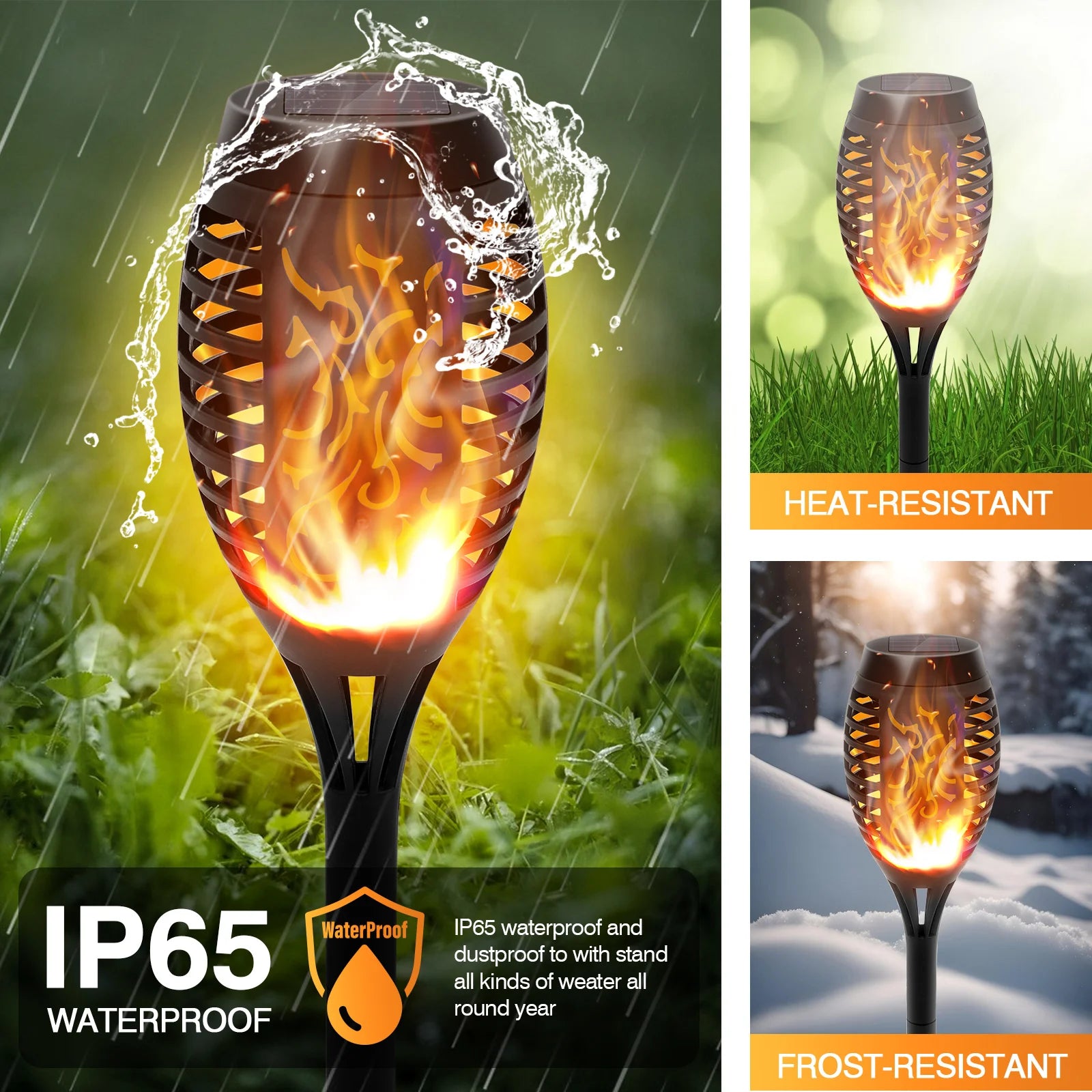 Solar Lights Outdoor LED 4/6/8/12Pcs Solar Torch Lights with Flickering Flame Waterproof Garden Decoration Lawn Path Yard Patio