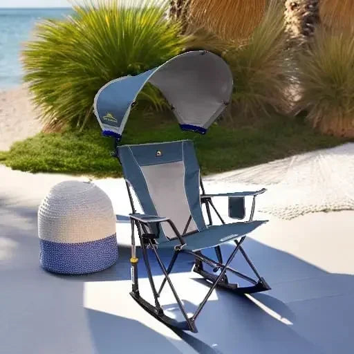 Customizable-Sunshade Rocker Outdoor Rocking Chair With Canopy
