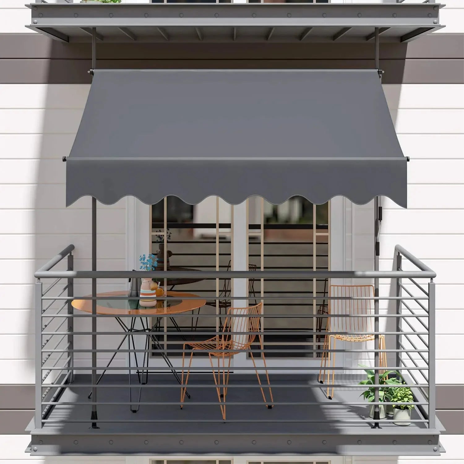 Awning For Balcony And Patio, Garden Awning, Awning With Hand crank